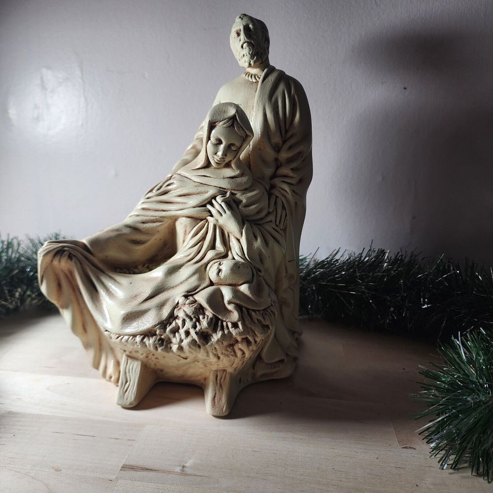 1974 Christmas Joseph Mary Jesus Figurine Nativity Holy Family - Atlantic mold